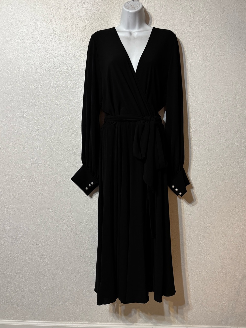 Meghan Los Angeles Surplice Long Sleeve Front Slit Maxi Dress XXL